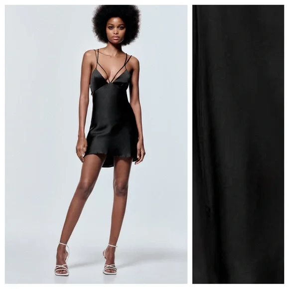 Zara black hot sale cut out dress